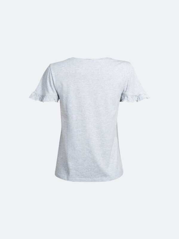 BIKBOK Crew Neck Short Sleev Frill T SHIRT Grey - Image 2